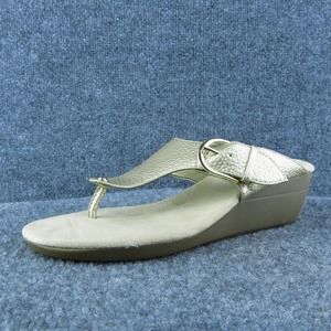 Aerosoles‎ Flow Down Women Flip Flop Sandal Shoes Gold Synthetic Size 8.5 Medium